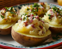 Pommes de terres farcies à la cancoillotte
