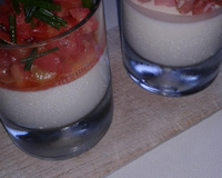 Panna cotta d'asperges et ses garnitures