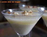 Crème de cantal et coulis de poires