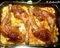 Gratin de cuisses de poulet aux pommes de terres gratinées