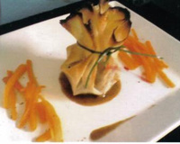Paupiette de veau en aumonière, sauce cognac et julienne de carottes sucrées ! Pour 4