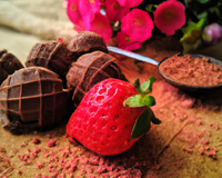 Truffe fraise chocolat