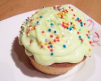 Muffin à la mangue, glaçage citron vert