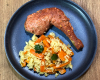 Poulet tandoori facile et riz sauté aux carottes