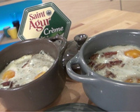 Oeuf cocotte à la crème de Saint-Agur