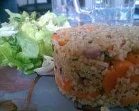 Timbale de boulgour aux carottes et oignons