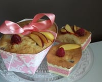 Cake nectarine jaunes et framboises