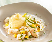 Tartare de daurade et sa mousse de maïs
