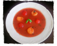 Gaspacho au melon et à la pastèque