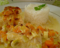 Gratin aux deux poissons (saumon et cabillaud) et petits légumes