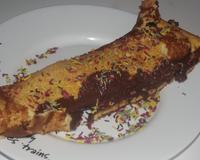 Une bûche fourré au nutella et a l'orange.