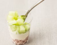 Verrine jambon, concombre et fromage