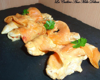 Aiguillettes de poulet sauce moutarde et ses tagliatelles de carottes
