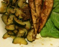 Aiguillettes de canard et ses courgettes au parmesan