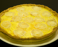 Tarte jambon-courgettes gratinée au chèvre