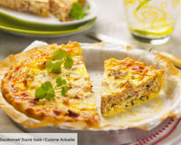 Quiche aux herbes fraiches, saumon et moutarde