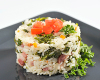 Riz pilaf au chou kale et lard fumé