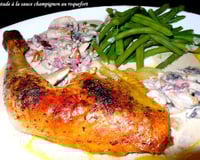 Pintades sauce champignons et au roquefort