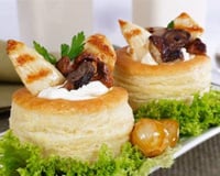 Vol au vent de poulet au Philadelphia et aux champignons