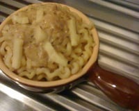 Pasta au foie gras et aux champignons
