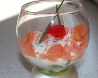 Cette verrine est fraiche et légère, idéale pour un petit apéro.