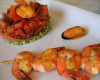 Tartare de tomates et courgettes, aux parfums Méditerranéens