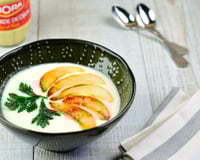 Velouté de céleri boule, poire et moutarde