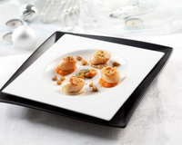 Douceur de saint jacques potimarron et châtaignes croquantes