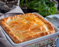 Tourte au confit de canard et aux pommes de terre