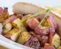 Boudin blanc et pommes de terre "Chérie" au four