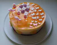 Bavarois pêche praliné