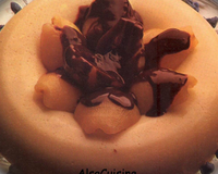 Semoule aux poires sauce chocolat