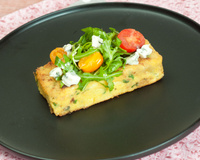 Polenta à la roquette et au roquefort, recette végé
