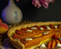 Tarte aux pêches et aux amandes