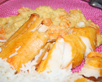 Duo épicé carottes & lentilles corail, haddock, sauce balsamique