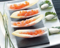 Endives apéritives au tartare de saumon