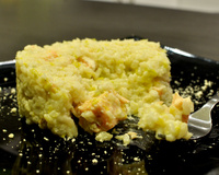 Risotto au poireau et au saumon