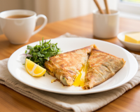 Bricks au thon, pommes de terre et œuf