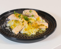 Papillote de saumon, coco, curry et gingembre