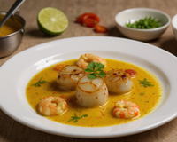 Saint Jacques au lait de coco et curry