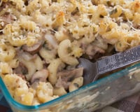Gratin de coquillettes aux champignons