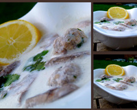 Soupe de boulettes, lait de coco et citronnelle