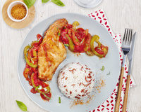 Lapin façon Basquaise, tomates et poivrons