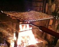 Flammenkuche au feu de bois