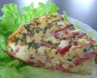 Quiche au poireau, bacon et chèvre.