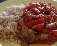 Un navarin... de dinde, accompagnée de blé, c'est très bon !
