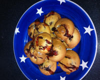 Muffins framboises et confiture de fraises