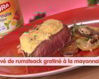 Pavé de rumsteak gratiné à la mayonnaise