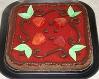 Une pâte brisée au cacao + des fraises + du chocolat = une croquante tarte carrément "fraisy" avec un soupçon de chocolat