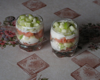 Verrines apéritives au saumon et chèvre frais